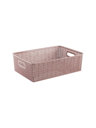 Корзинка "Вязь" 7,5л 350х245х105мм (розовый нюд) 