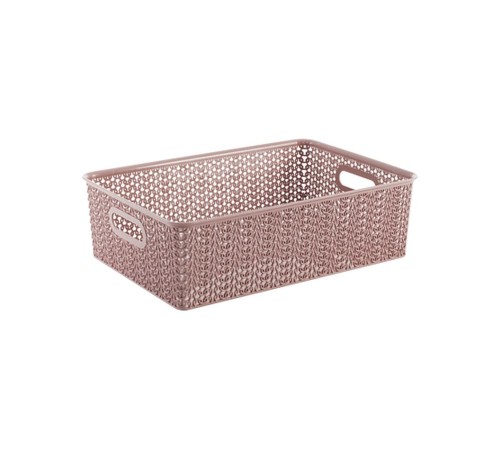 Корзинка "Вязь" 7,5л 350х245х105мм (розовый нюд) 