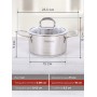 Кастрюля нерж. SAFIA SF-CA1516G 1.5л, d16см, стекл.крышка