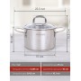 Кастрюля нерж. SAFIA SF-CA1816G 1.8л, d16см, стекл.крышка