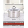Кастрюля нерж. SAFIA SF-CA4022G 4л, d22см, стекл.крышка