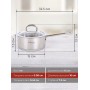 Ковш нерж. SAFIA SF-LDL1216G 1,2л, d16см, стекл.крышка