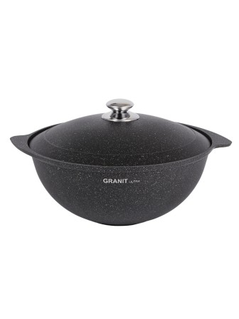 Казан с металлической крышкой Kukmara Granit ultra кго65а, 6 л, антипригарное покрытие