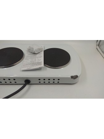 23-0894 Электрическая плитка Мечта 212Ч белая, 2 конфорки, чугун