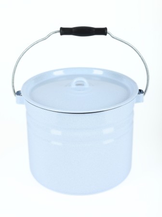 Ведро 9л без деколи С-1221Ц/Рб Белый рябчик с крышкой