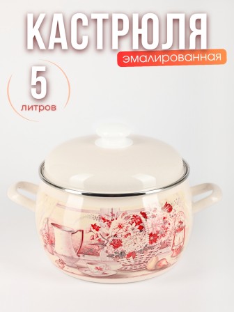 Кастрюля 5л С-4216АП2/4Жм Летний этюд