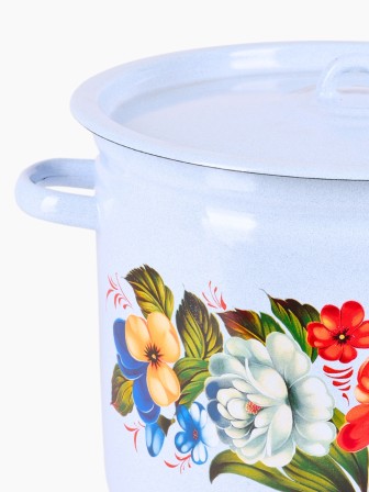 Кастрюля 12л С-1624/4Рб Татьяна - голубая, с крышкой