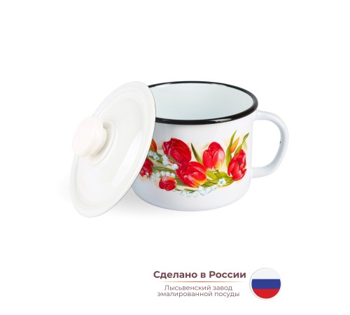 Кружка с крышкой 1л С-0207П2/4 Ласковый май Кружка с крышкой 1л С-0207П2/4 Ласковый май
