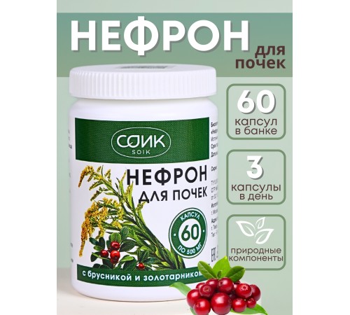 БАД Нефрон для почек с брусникой и золотарником, 60 капс.