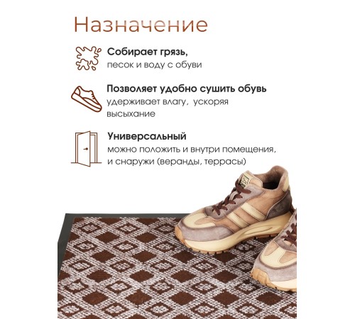 Коврик придверный VORTEX 22397 Hall, 40 х 60 см