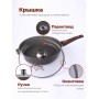 Сковорода Premium (mokko)  с030902 30см,съемн.ручка,стек.крышка