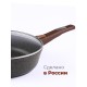 Сковорода Premium (mokko) с030902 30см,съемн.ручка,стек.крышка