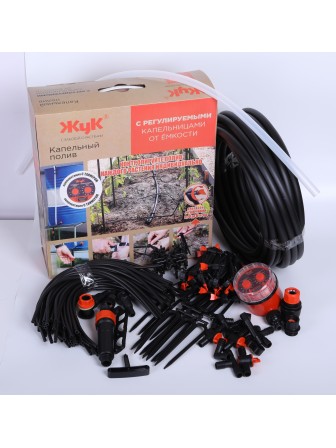 Капельный полив Жук 60 раст. от емкости с регулируемыми капельницами и таймером