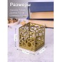 Подсвечник-трансформер куб 3 цвет золото 