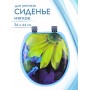 Сиденье для унитаза мягкое голубое с рисунком большой желтый цветок