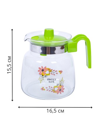 Кувшин MALLONY PENTOLA-1200, 1,2 л -- салатовая ручка, Sweet Home