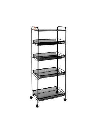 Этажерка Ладья 35КС черная, на колесиках Э410Ч