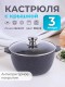 Кастрюля Гранит black 3л антипригарная с крышкой арт. 43802