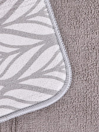 Коврик MDM01XL 40*50 микрофибра серый узор как листик