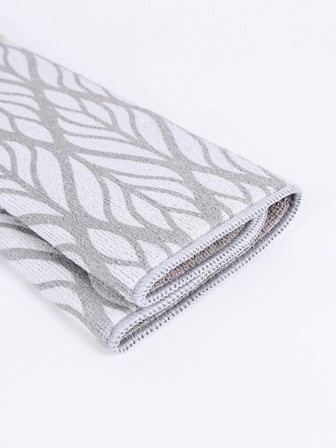 Коврик MDM01XL 40*50 микрофибра серый узор как листик