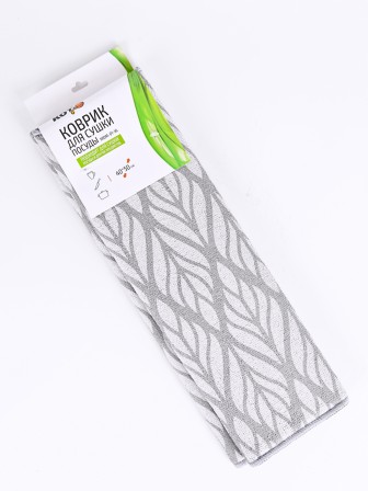 Коврик MDM01XL 40*50 микрофибра серый узор как листик