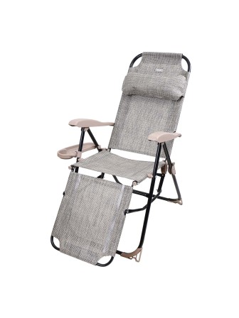 Кресло-шезлонг складное с подножкой и полкой Ника КШ3/3 ротанг