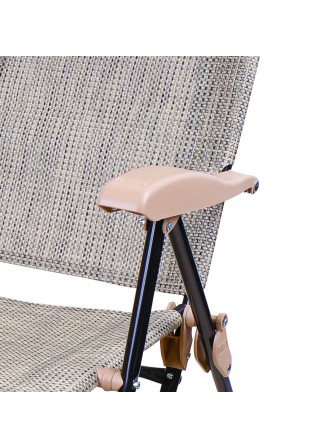 Кресло-шезлонг складное с подножкой и полкой Ника КШ3/3 ротанг