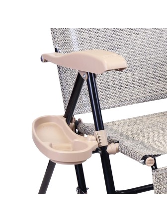 Кресло-шезлонг складное с подножкой и полкой Ника КШ3/3 ротанг