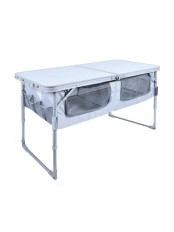 Стол складной туристический с полкой Ника ССТ-3П/1, голубой