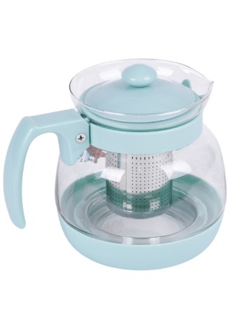 Чайник заварочный MALLONY Mentolo-950 0,95л стекло рисунок из розовых цветов