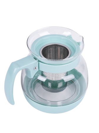 Чайник заварочный MALLONY Mentolo-950 0,95л стекло рисунок из розовых цветов