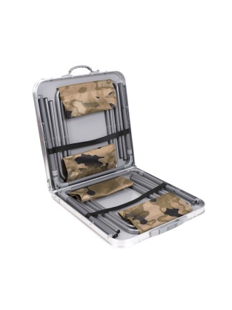 Комплект складной походной мебели Ника ССТ-К2/10 стол+4 стула, кофе с молоком/камуфляж коричневый