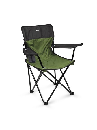 Стул складной с подлокотниками туристический Ника Премиум 6 ПСП6/ЧХ, черный/хаки