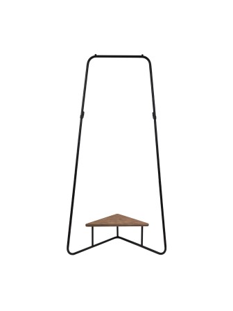 Вешалка-стойка с полкой Ника ВС3/Ч матовый черный/дуб антик фристайл