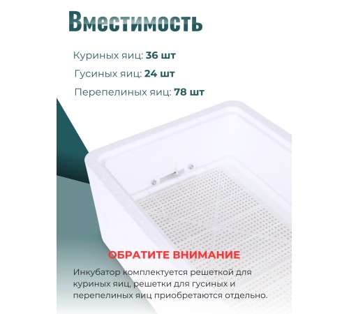 Инкубатор Несушка на 36 яиц автоматический поворот 220/12В,цифровой терморегулятор, вентиляторы, арт. 45в Инкубатор Несушка на 36 яиц автоматический поворот 220/12В,цифровой терморегулятор, вентиляторы, арт. 45в