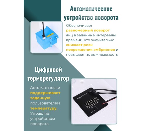 Инкубатор Несушка на 36 яиц автоматический поворот 220/12В,цифровой терморегулятор, вентиляторы, арт. 45в Инкубатор Несушка на 36 яиц автоматический поворот 220/12В,цифровой терморегулятор, вентиляторы, арт. 45в