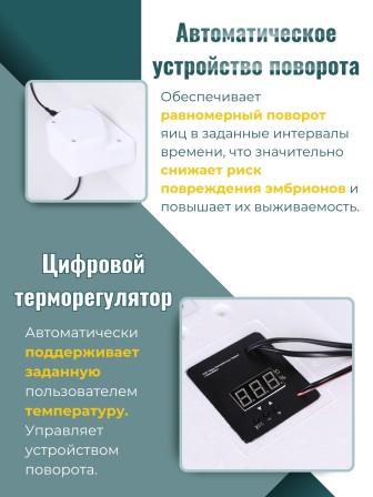 Инкубатор Несушка автоматический с вентилятором и гигрометром на 63 яица (46вг)