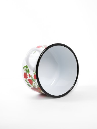 Кастрюля эмалированная 1,5 л, Стальэмаль 1с15с/1, Клубничная поляна, белоснежный