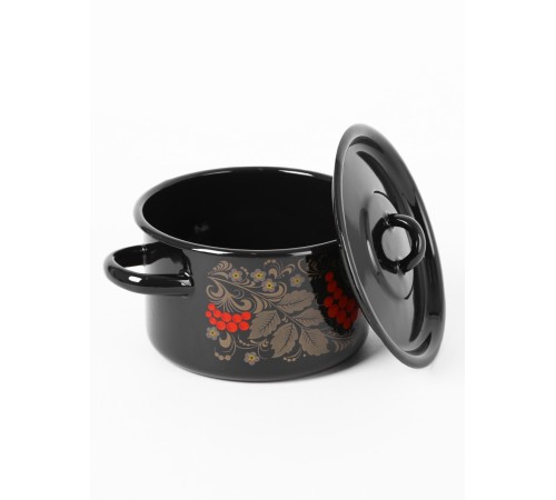 Кастрюля эмалированная 1,5 л, Стальэмаль 1с15с/1, Рябина, черный