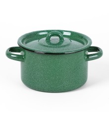 Кастрюля эмалированная 1,5 л, Стальэмаль 2с15/1, без рисунка, изумрудный, с зерном