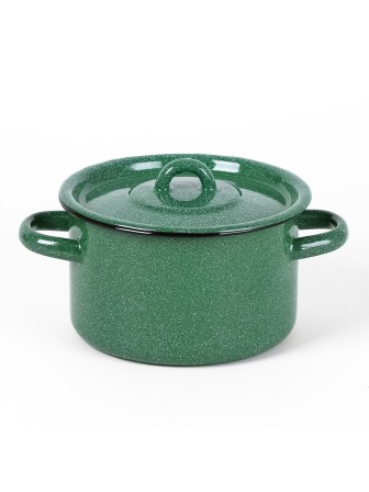 Кастрюля эмалированная 1,5 л, Стальэмаль 2с15/1, без рисунка, изумрудный, с зерном