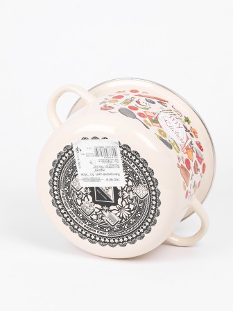 Кастрюля эмалированная 3 л, Стальэмаль 1RD181M, Моя кухня, слоновая кость