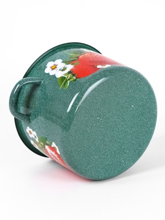 Кастрюля эмалированная 4,5 л, Стальэмаль 1с17с, Клубника садовая, изумрудный, с зерном