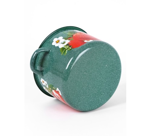 Кастрюля эмалированная 4,5 л, Стальэмаль 1с17с, Клубника садовая, изумрудный, с зерном