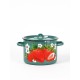 Кастрюля эмалированная 4,5 л, Стальэмаль 1с17с, Клубника садовая, изумрудный, с зерном