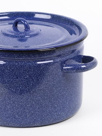 Кастрюля эмалированная 7 л, Стальэмаль 2с18, без рисунка, синий, с зерном