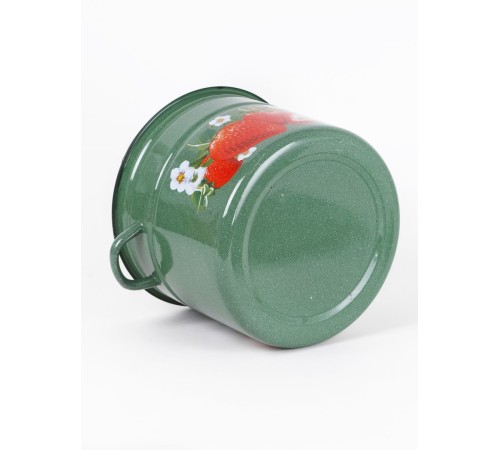 Кастрюля эмалированная 9 л, Стальэмаль 1с200с, Клубника садовая, изумрудный, с зерном