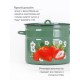 Кастрюля эмалированная 9 л, Стальэмаль 1с200с, Клубника садовая, изумрудный, с зерном