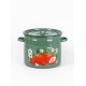 Кастрюля эмалированная 9 л, Стальэмаль 1с200с, Клубника садовая, изумрудный, с зерном