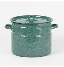 Кастрюля эмалированная 9 л, Стальэмаль 2с200, без рисунка, изумрудный, с зерном